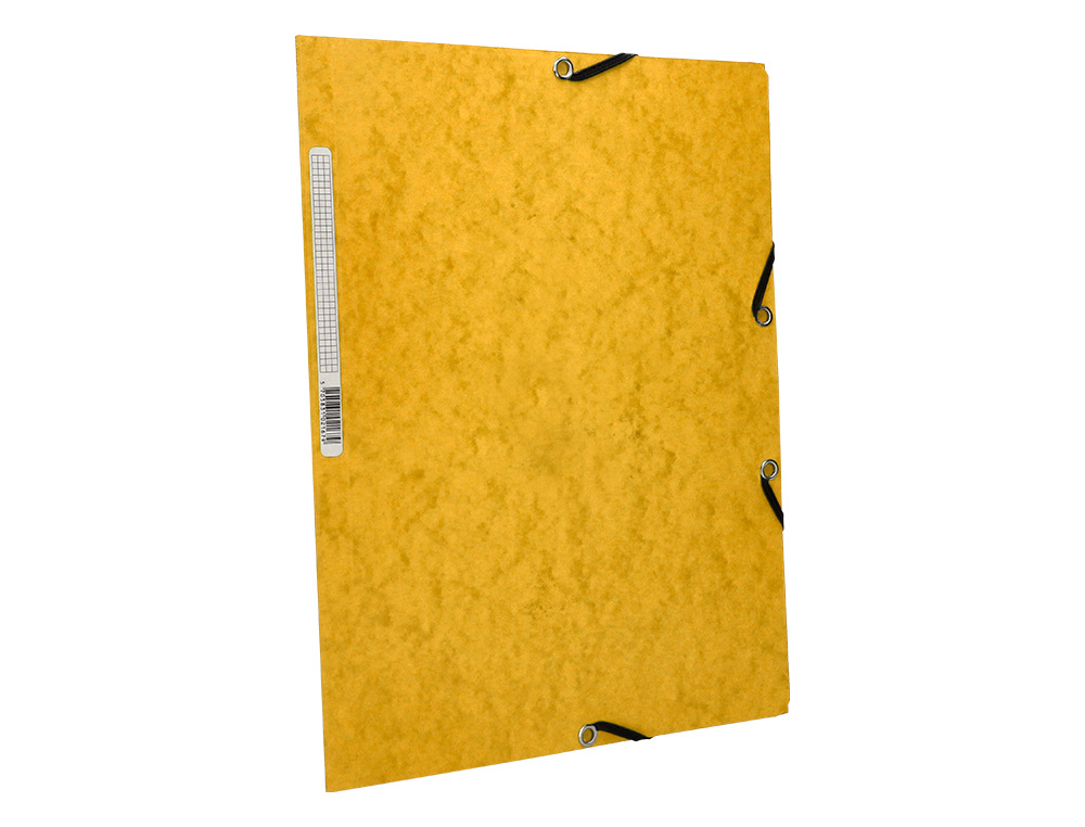 CHEMISE Q-CONNECT CARTE LUSTRE 375G POUR DOCUMENTS A4 320X243MM 3 RABATS COLORIS JAUNE