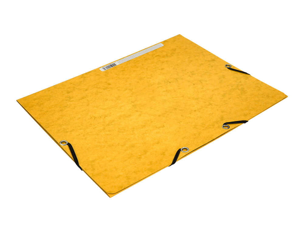 CHEMISE Q-CONNECT CARTE LUSTRE 375G POUR DOCUMENTS A4 320X243MM 3 RABATS COLORIS JAUNE