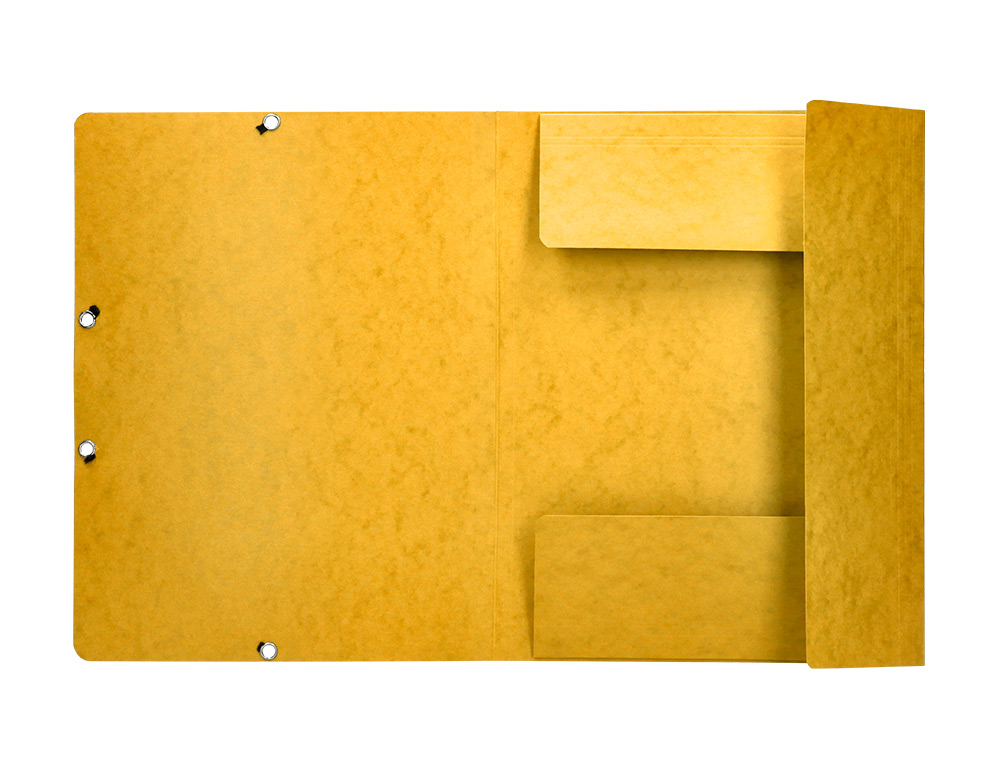 CHEMISE Q-CONNECT CARTE LUSTRE 375G POUR DOCUMENTS A4 320X243MM 3 RABATS COLORIS JAUNE