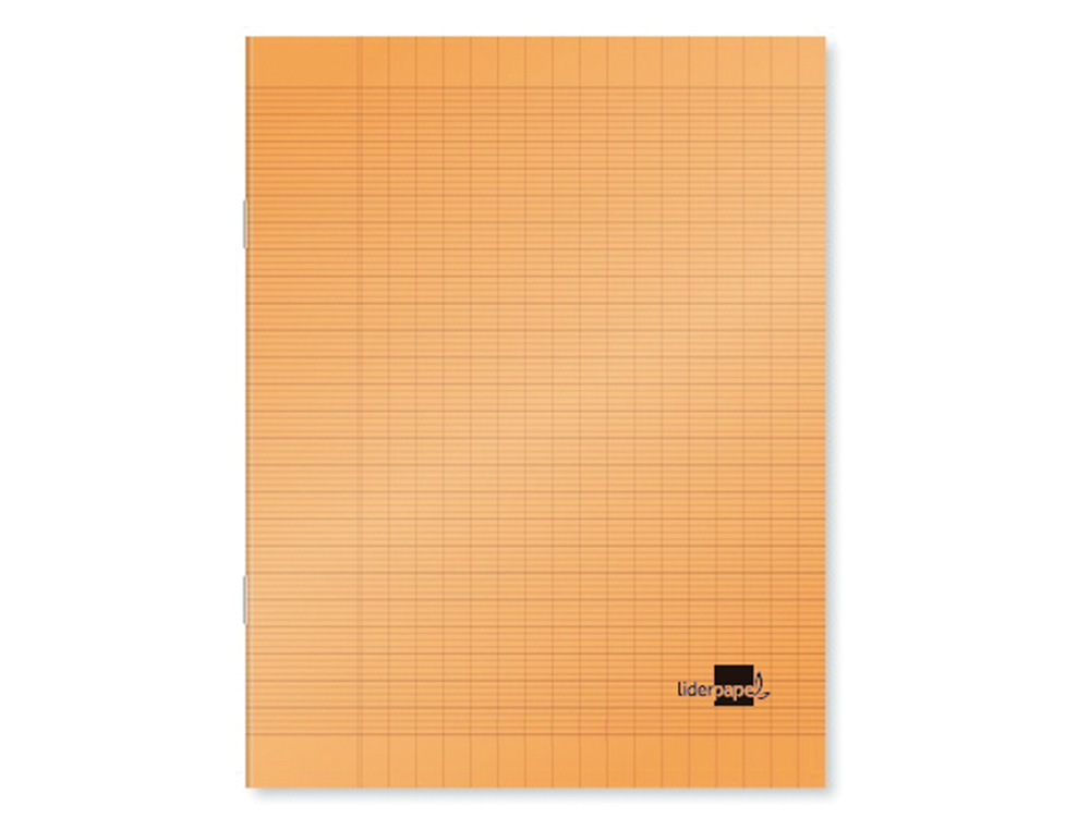 CAHIER PIQUÉ LIDERPAPEL COUVERTURE PLASTIQUE SOUPLE A5+ 17X22CM 90G 96 PAGES SÉYÈS COLORIS ORANGE