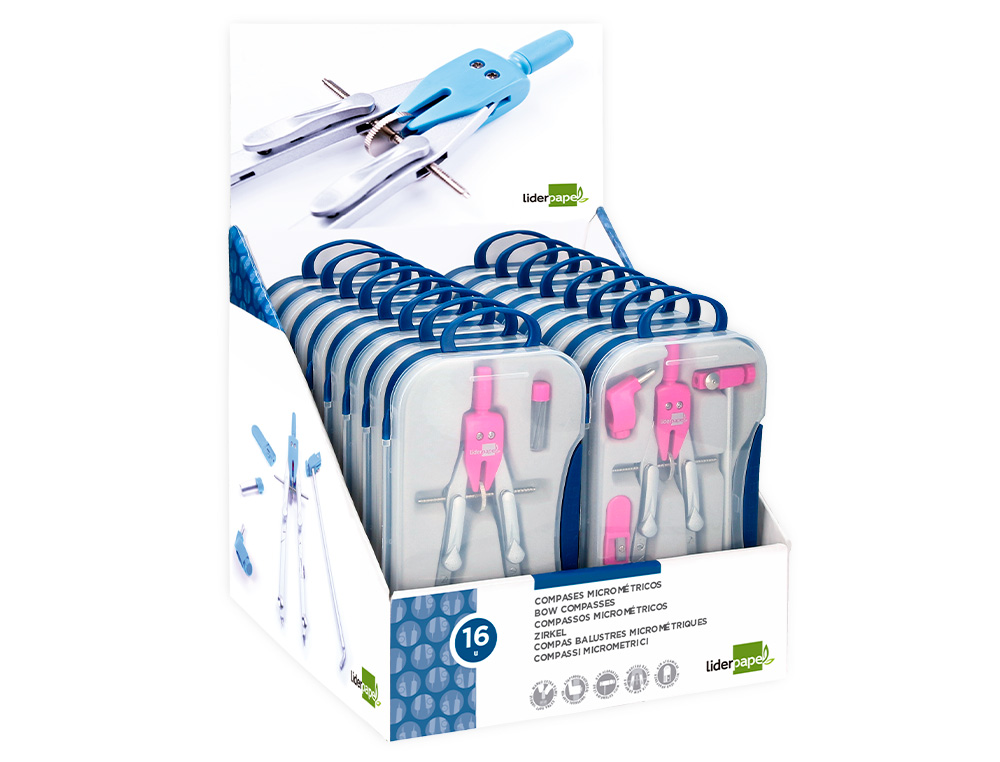 COMPAS LIDERPAPEL SCOLAIRE ADAPTATEUR PRÉSENTOIR 16U