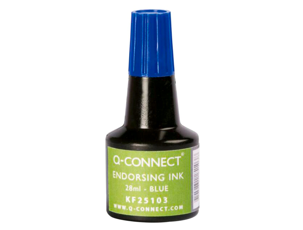 ENCRE  TAMPONS Q-CONNECT POUR FEUTRE OU MOUSSE COLORIS BLEU FLACON 28ML