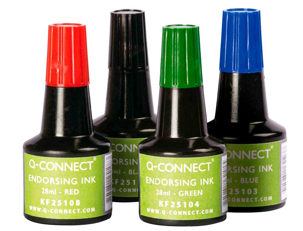ENCRE  TAMPONS Q-CONNECT POUR FEUTRE OU MOUSSE COLORIS BLEU FLACON 28ML