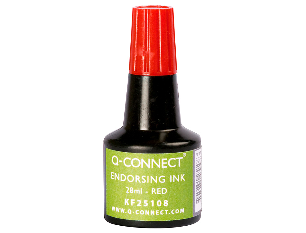 ENCRE  TAMPONS Q-CONNECT POUR FEUTRE OU MOUSSE COLORIS ROUGE FLACON 28ML