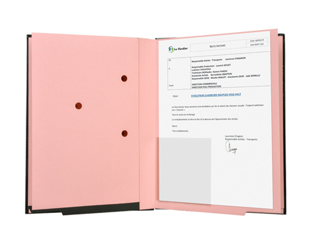 PARAPHEUR EXTENDOS CLIP'S JR 16 COMPARTIMENTS COUVERTURE PLASTIFIÉE REMBORDÉE INTÉRIEUR BUVARD ROSE 270X330MM NOIR