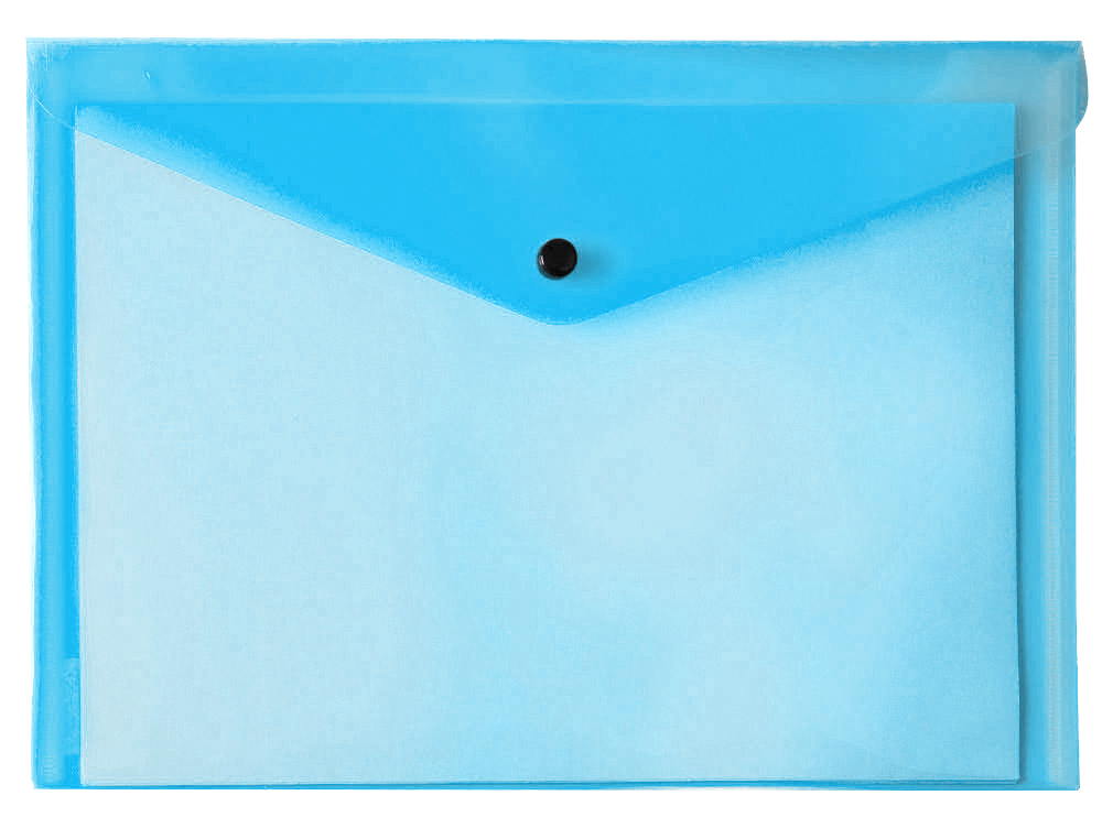 POCHETTE ENVELOPPE LIDERPAPEL POLYPROPYLÈNE 180 MICRONS A4 297X210MM FERMETURE BOUTON RÉSISTANT ASSORTIS PACK 4 UNITÉS