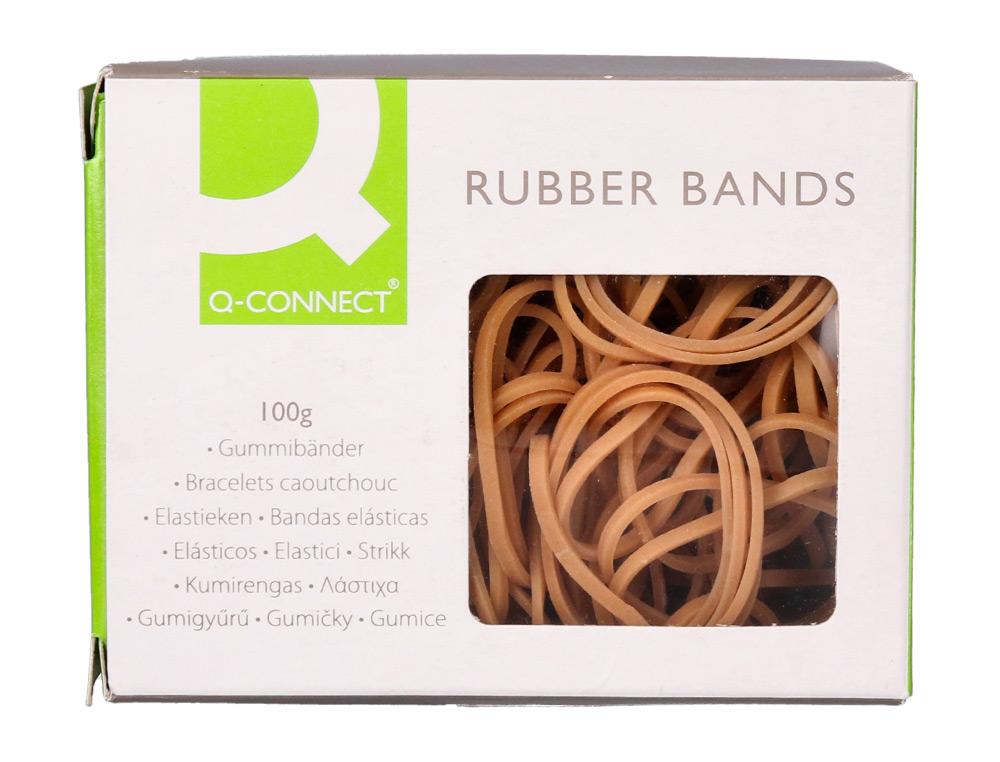 BRACELET CAOUTCHOUC Q-CONNECT N.5 50X2MM BOTE FENTRE 100G
