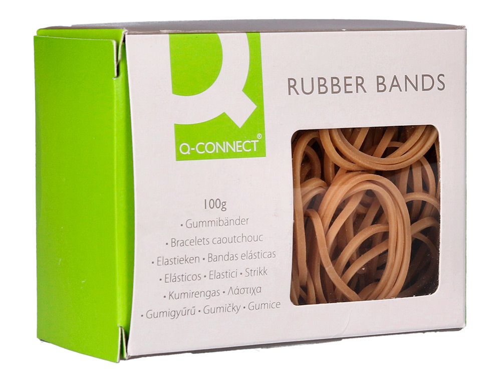 BRACELET CAOUTCHOUC Q-CONNECT N.5 50X2MM BOTE FENTRE 100G