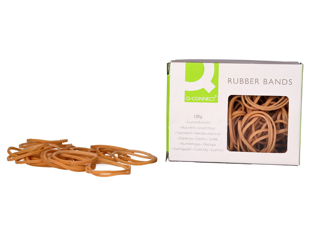 BRACELET CAOUTCHOUC Q-CONNECT N.5 50X2MM BOTE FENTRE 100G