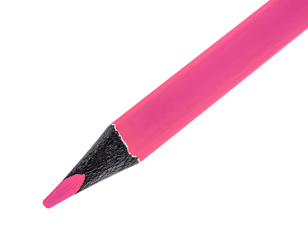 SURLIGNEUR LIDERPAPEL CRAYON DE COULEUR NÉON JUMBO MINE EXTRA-RÉSISTANTE FORME TRIANGULAIRE ERGONOMIQUE COLORIS ROSE