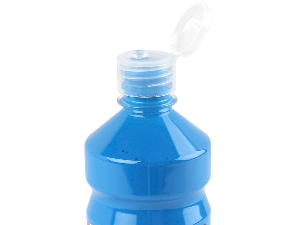 GOUACHE SCOLAIRE LIDERPAPEL LIQUIDE LAVABLE FERMETURE SÉCURITÉ BRILLANTE COLORIS BLEU FLACON 500ML