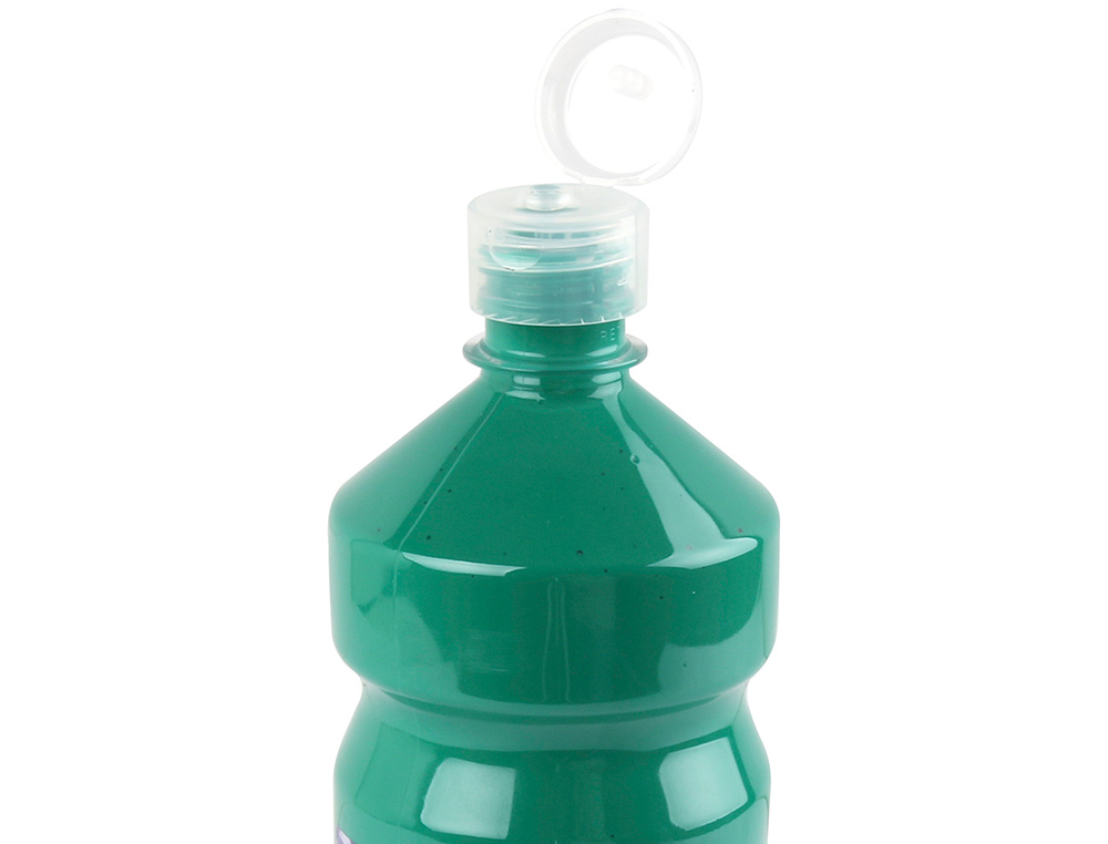 GOUACHE SCOLAIRE LIDERPAPEL LIQUIDE LAVABLE FERMETURE SÉCURITÉ BRILLANTE COLORIS VERT FONCÉ FLACON 1000ML