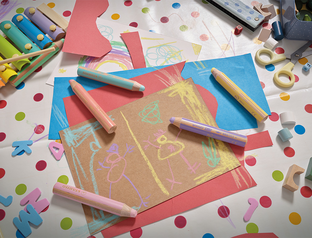 CRAYONS MULTI-TALENTS STABILO WOODY 3EN1 + 1                TAILLE-CRAYONS COLORIS        ASSORTIS PASTEL  ETUI CARTON
