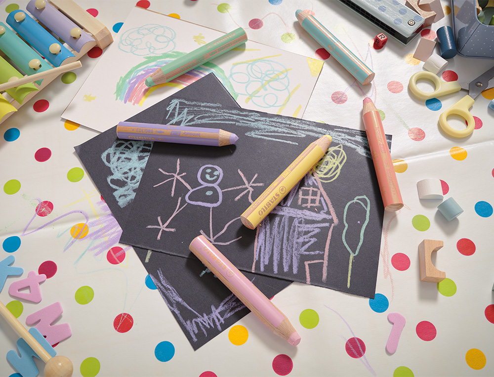 CRAYONS MULTI-TALENTS STABILO WOODY 3EN1 + 1                TAILLE-CRAYONS COLORIS        ASSORTIS PASTEL  ETUI CARTON