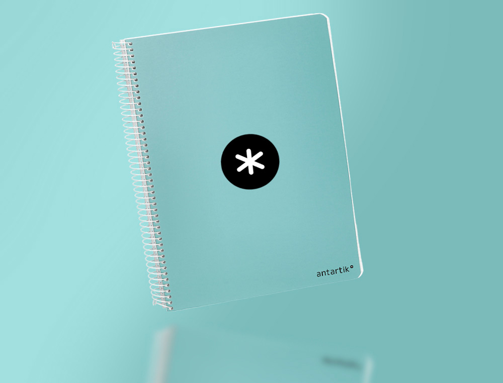 CAHIER SPIRALE ANTARTIK A5 240P 100G COUVERTURE          REMBORDEE SEYES MICROPERFORE  MENTHE