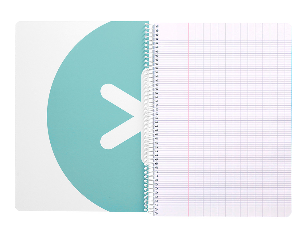 CAHIER SPIRALE ANTARTIK A5 240P 100G COUVERTURE          REMBORDEE SEYES MICROPERFORE  MENTHE