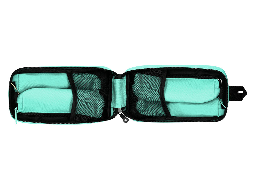 TROUSSE OVALE ANTARTIK AVEC 4 COMPARTIMENTS 230 X 50 X 120  MM MENTHE