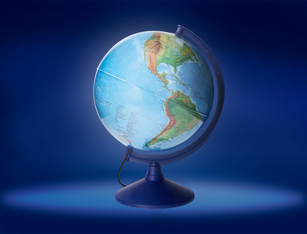 GLOBE TERRESTRE ANTARTIK LUMINEUX CARTE PHYSIQUE ET    POLITIQUE EFFAÇABLE DIAMETRE  30 CM
