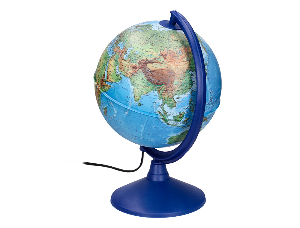 GLOBE TERRESTRE LIDERPAPEL LUMINEUX CARTE PHYSIQUE ET    POLITIQUE FR DIAMETRE 20 CM