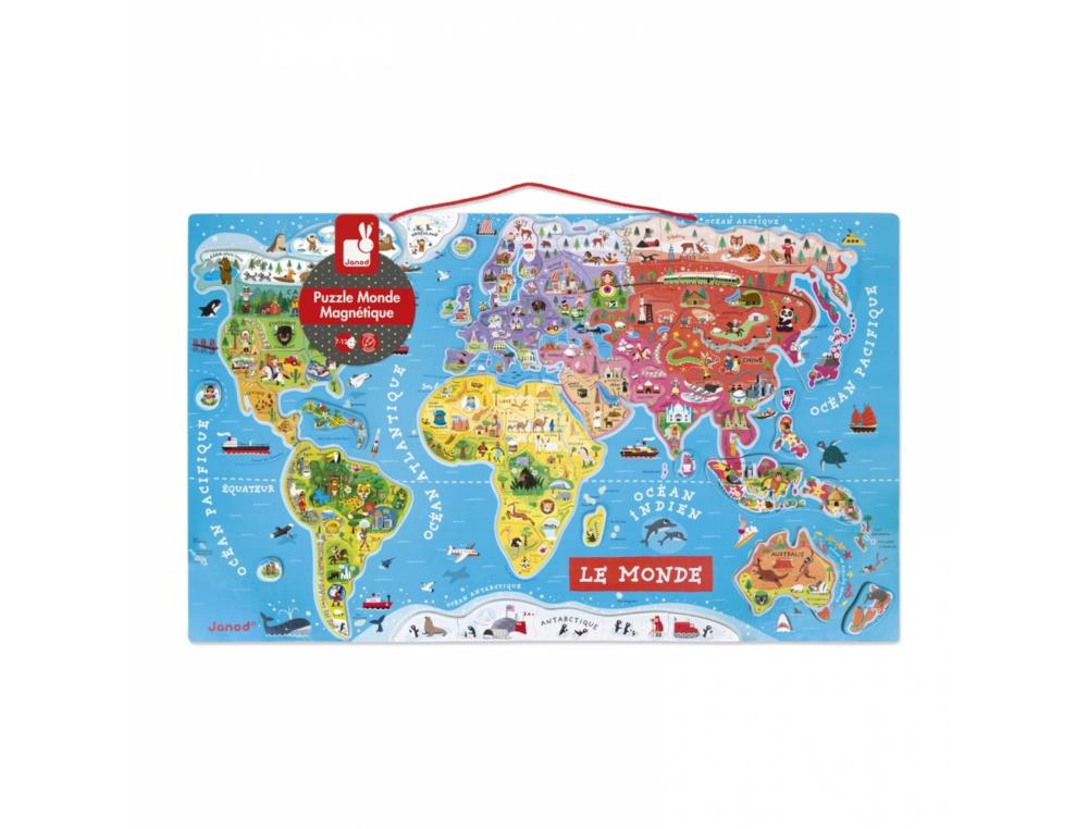 PUZZLE INTERDACTA CARTE DU MONDE MAGNETIQUE 92 PCS       77X46CM
