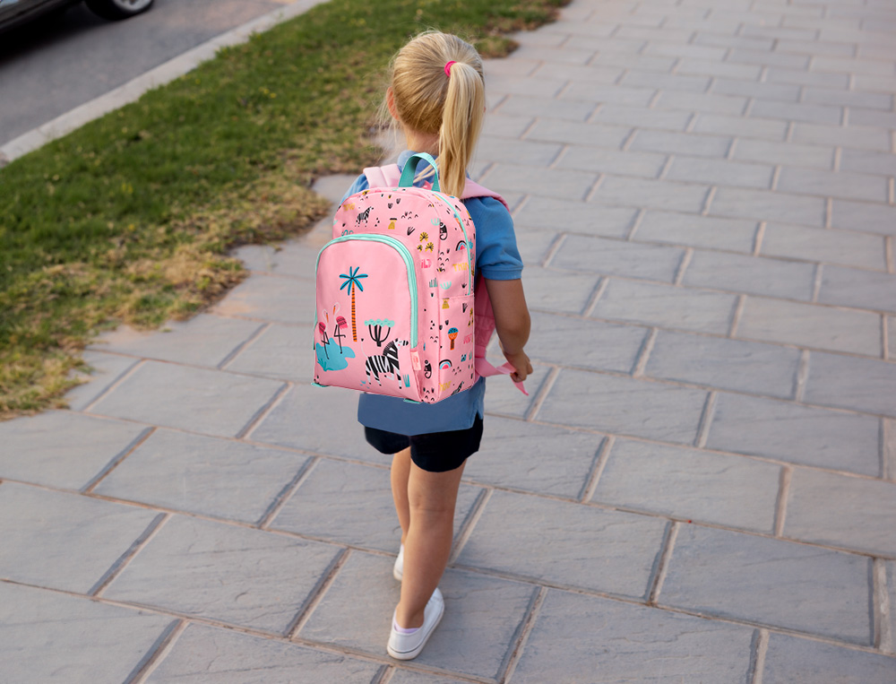 SAC A DOS LIDERPAPEL BABY SAFARI MOTIF ZEBRE            330X100X250MM COLORIS ROSE