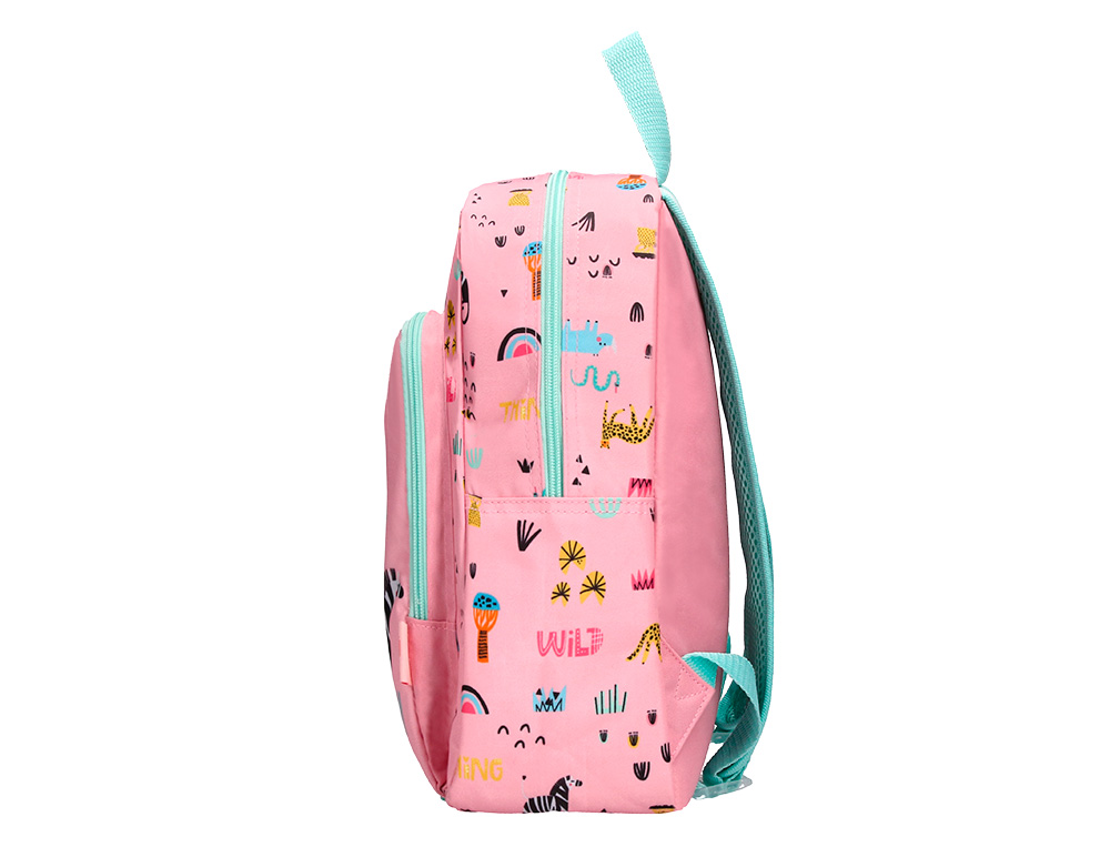 SAC A DOS LIDERPAPEL BABY SAFARI MOTIF ZEBRE            330X100X250MM COLORIS ROSE