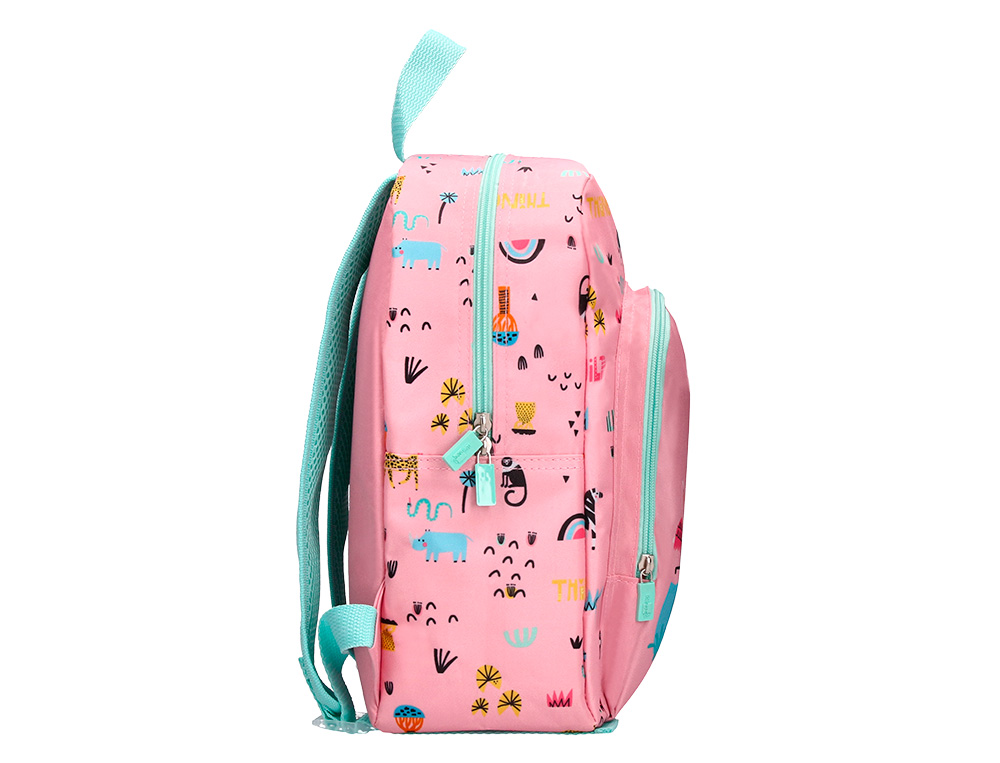 SAC A DOS LIDERPAPEL BABY SAFARI MOTIF ZEBRE            330X100X250MM COLORIS ROSE