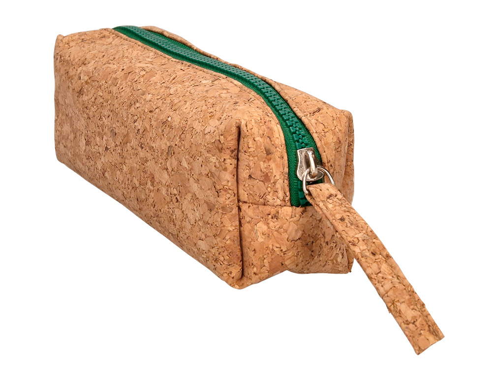 TROUSSE LIDERPAPEL SCOLAIRE RECTANGULAIRE LIEGE ZIP       COLORIS 185X55X70MM 1         COMPARTIMENT COLORIS NATUREL