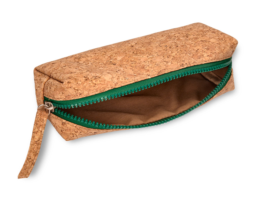 TROUSSE LIDERPAPEL SCOLAIRE RECTANGULAIRE LIEGE ZIP       COLORIS 185X55X70MM 1         COMPARTIMENT COLORIS NATUREL