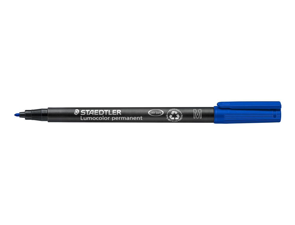 STYLO-FEUTRE STAEDTLER LUMOCOLOR PERMANENT POINTE MOYENNE MULTI-SUPPORTS SÉCHAGE IMMÉDIAT RÉSISTANT EAU COLORIS BLEU