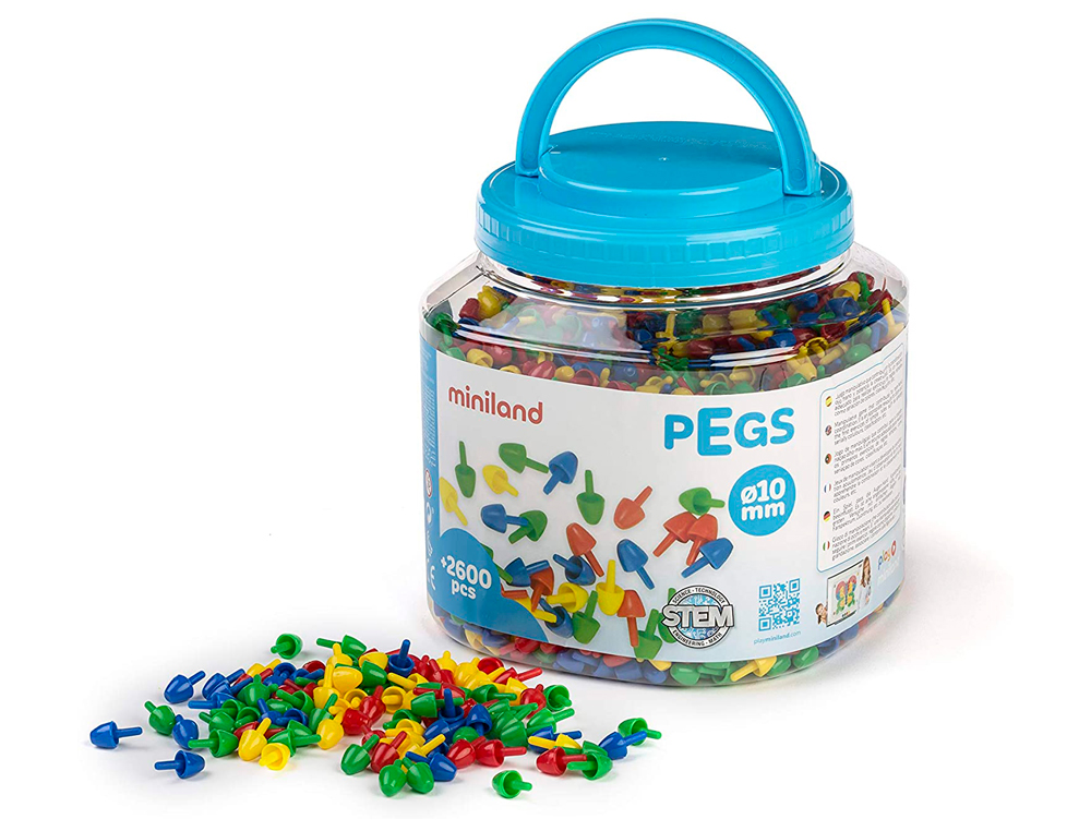 JEU MINILAND PEGS POT DE 2600 PIÈCES DE 10 MM