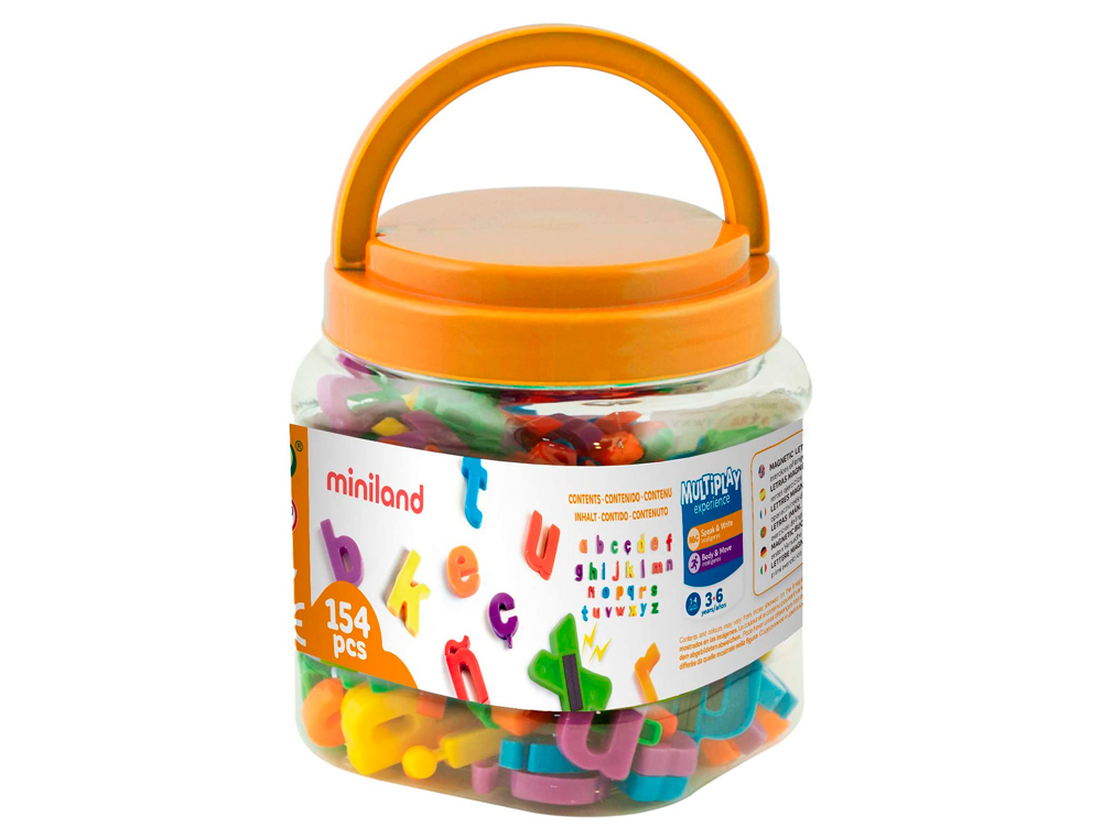 JEU MINILAND LETTRES MINUSCULES MAGNÉTIQUES POT DE 160 PIÈCES