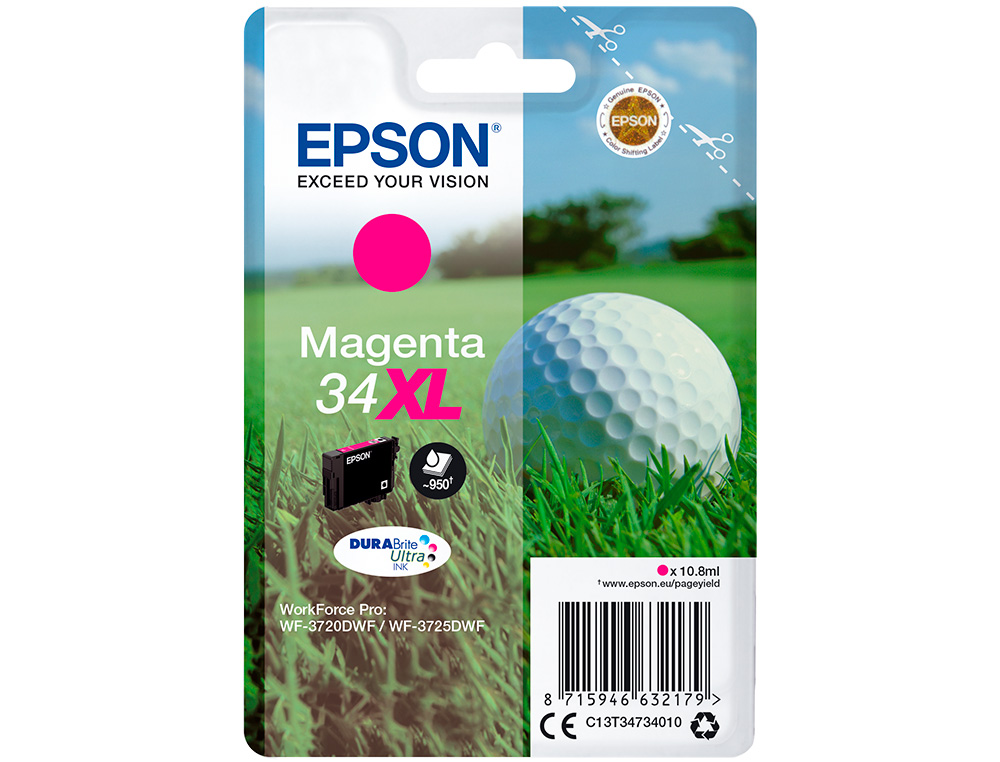 CARTOUCHE EPSON N34 XL JET D'ENCRE COULEUR MAGENTA HAUTE CAPACIT 950P