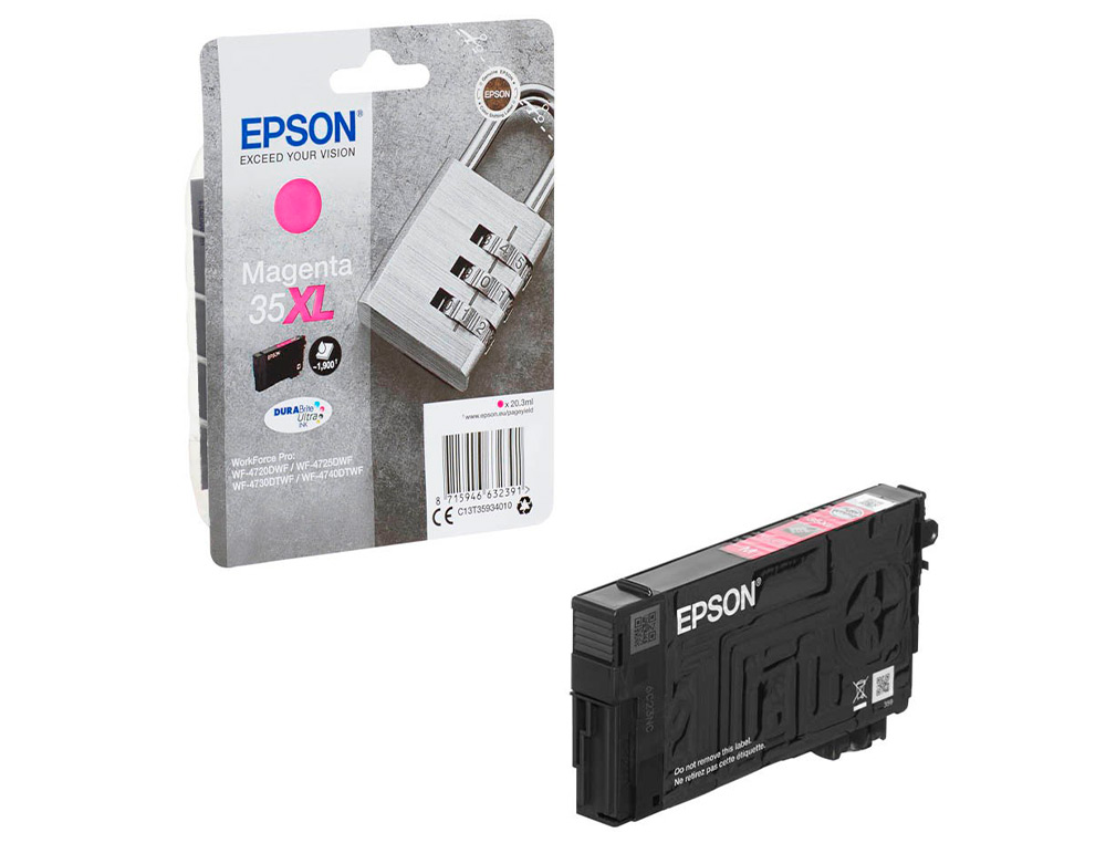 CARTOUCHE EPSON 35XL CADENAS T35914010 COULEUR MAGENTA HAUTE CAPACITÉ