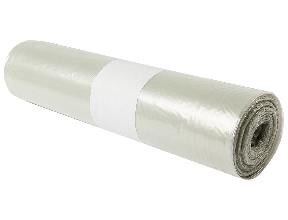 SAC POUBELLE DOMESTIQUE 52X60CM CALIBRE 70 CAPACIT 20L COLORIS TRANSPARENT ROULEAU 20 UNITS