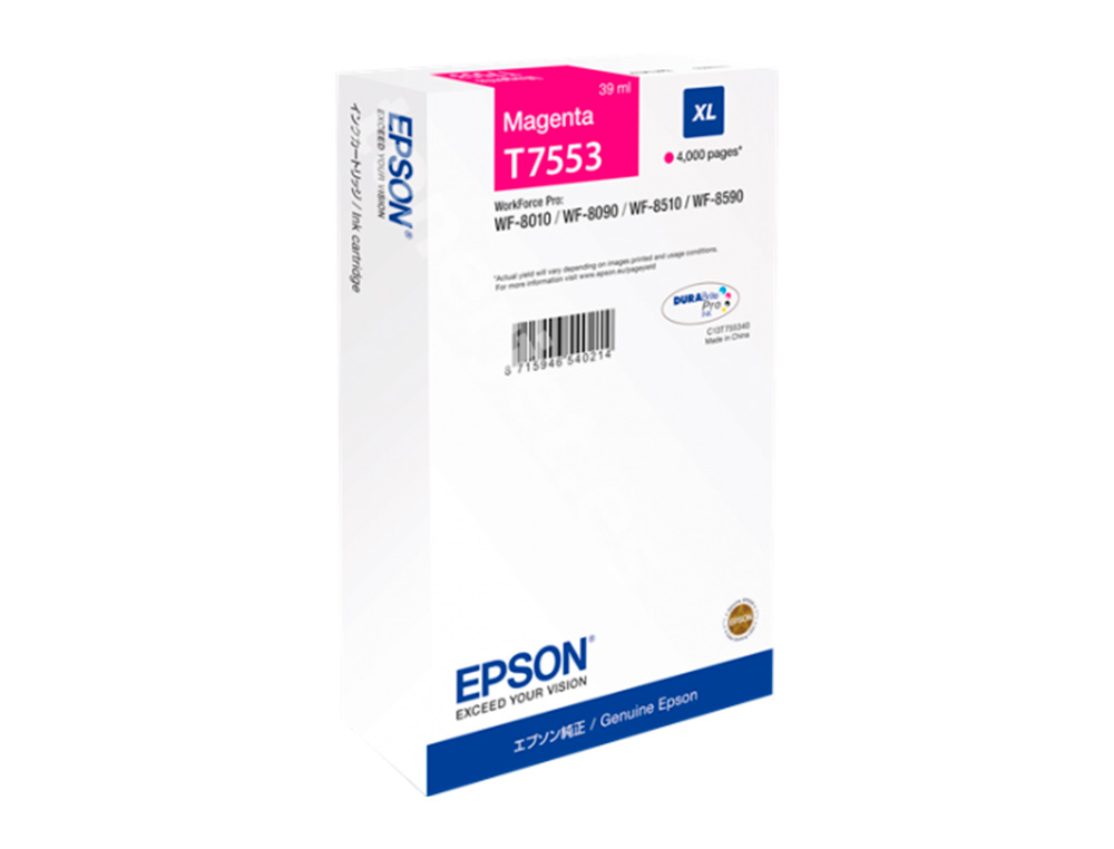 CARTOUCHE JET ENCRE EPSON T7553 HC ORIGINAL C13T75534010 COULEUR JAUNE