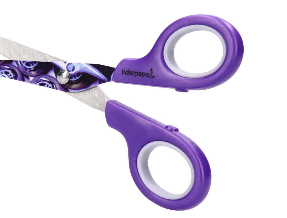 CISEAUX LIDERPAPEL DCOR 5/8 ANS LAMES ACIER INOXYDABLE DCORES POINTE ARRONDIE ANTI-COUPE 160MM
