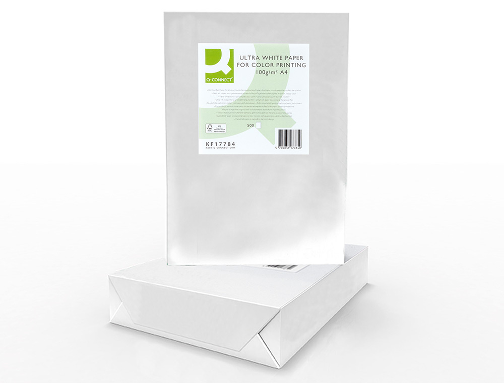 PAPIER Q-CONNECT MULTIFONCTION ULTRAWHITE A4 100G/M2 BLANCHEUR 170 OPACIT 96 RIGIDIT 60 500 FEUILLES
