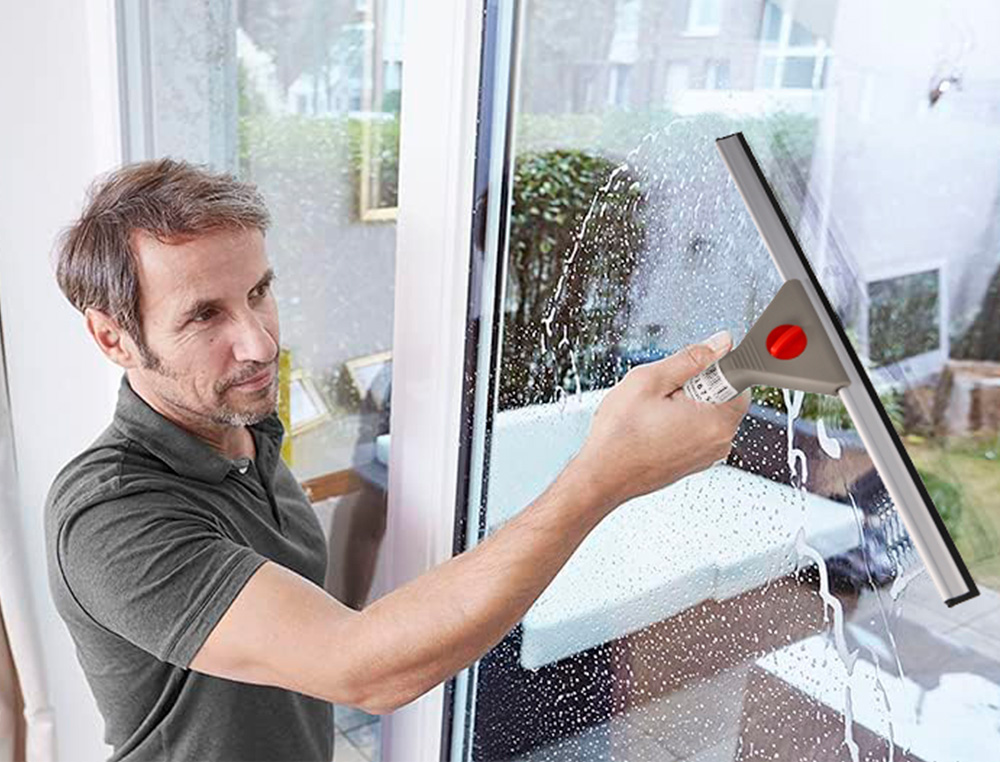 RACLETTE INDUSTRIELLE Q-CONNECT VITRES MANCHE ACIER LAME PLASTIQUE LARGEUR 40CM