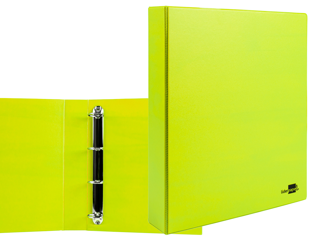 CLASSEUR LIDERPAPEL 4 ANNEAUX RONDS 40MM A4 CARTON REMBORDÉ PVC COLORIS VERT PISTACHE