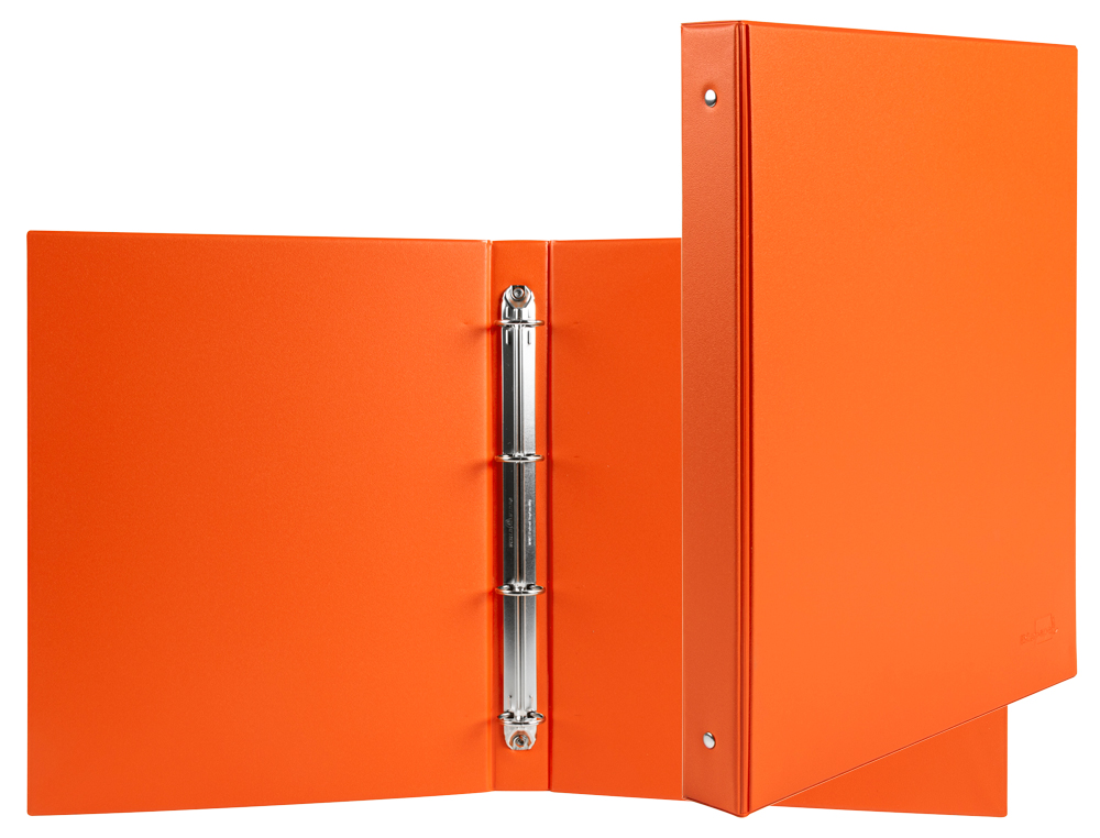 CLASSEUR LIDERPAPEL 4 ANNEAUX RONDS 25MM A5 CARTON REMBORD PVC COLORIS ORANGE