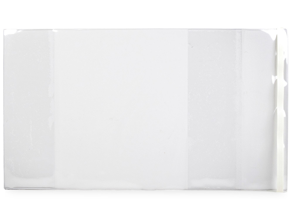 COUVRE-LIVRES LIDERPAPEL N30 PVC TRANSPARENT 13/100E 296X530MM AVEC RABAT ADHSIF ADAPTABLE