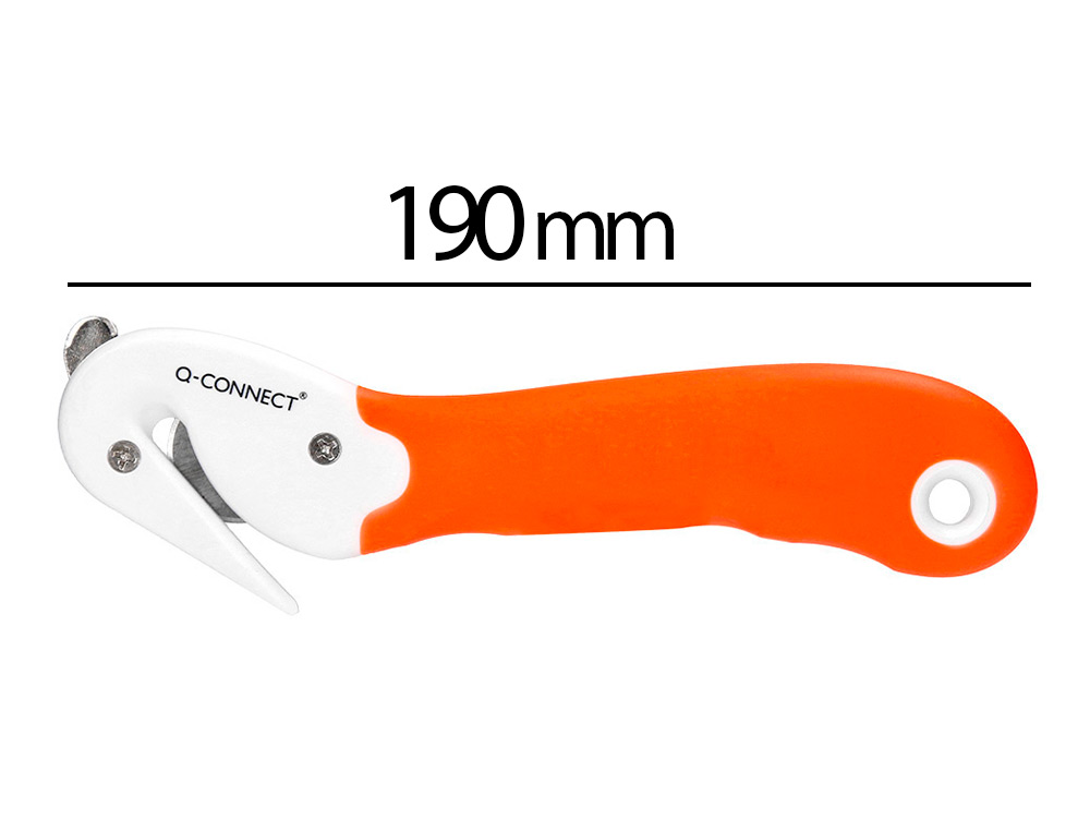 CUTTER DE SECURITE SX782N-1 Q-CONNECT EN PLASTIQUE AVEC   ERGOT EN METAL LAME FIXE      PROTEGEE EN ACIER INOXYDABLE