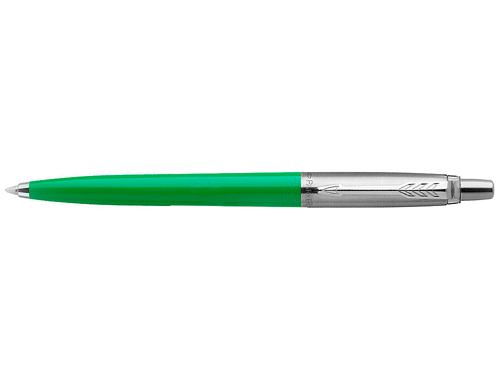 STYLO-BILLE PARKER JOTTER RETRACTABLE POINTE MOYENNE    FINITION VERT BRILLANTE AVEC  1 RECHARGE QUINKFLOW ENCRE