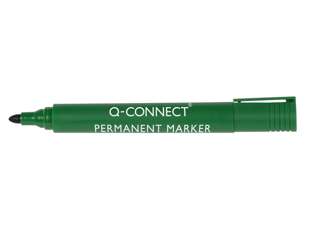 MARQUEUR Q-CONNECT PERMANENT POINTE OGIVE TRAC 3MM RSISTANTE CORPS PLASTIQUE COLORIS VERT