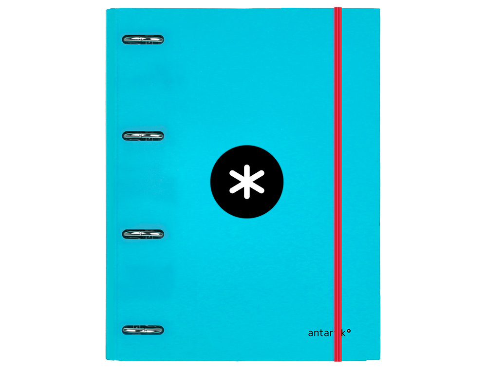 CLASSEUR ANTARTIK 4 ANNEAUX RONDS 25MM A4 CARTON REMBORD FEUILLETS MOBILES QUADRILLAGE 5MM COLORIS TURQUOISE