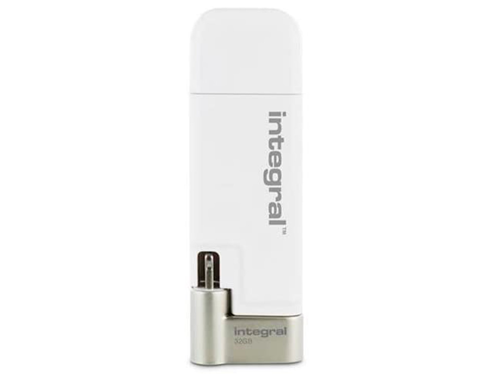 CLE USB INTEGRAL ISHUTTLE 3.0 32GB DOUBLE CONNECTIQUE PORT  LIGHTNING IOS/PORT USB PC/MAC