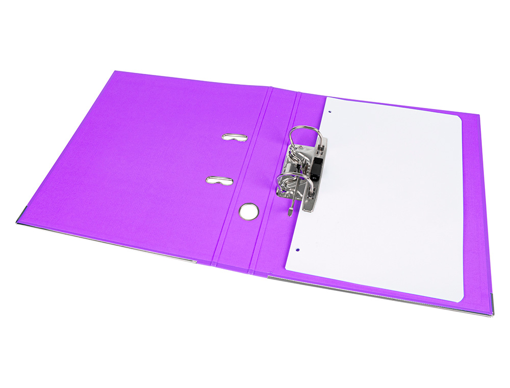 CLASSEUR LEVIER LIDERPAPEL A4 DOCUMENTA CARTON REMBORDÉ 1,9MM DOS 52MM RADO MÉTALLIQUE COLORIS LILAS