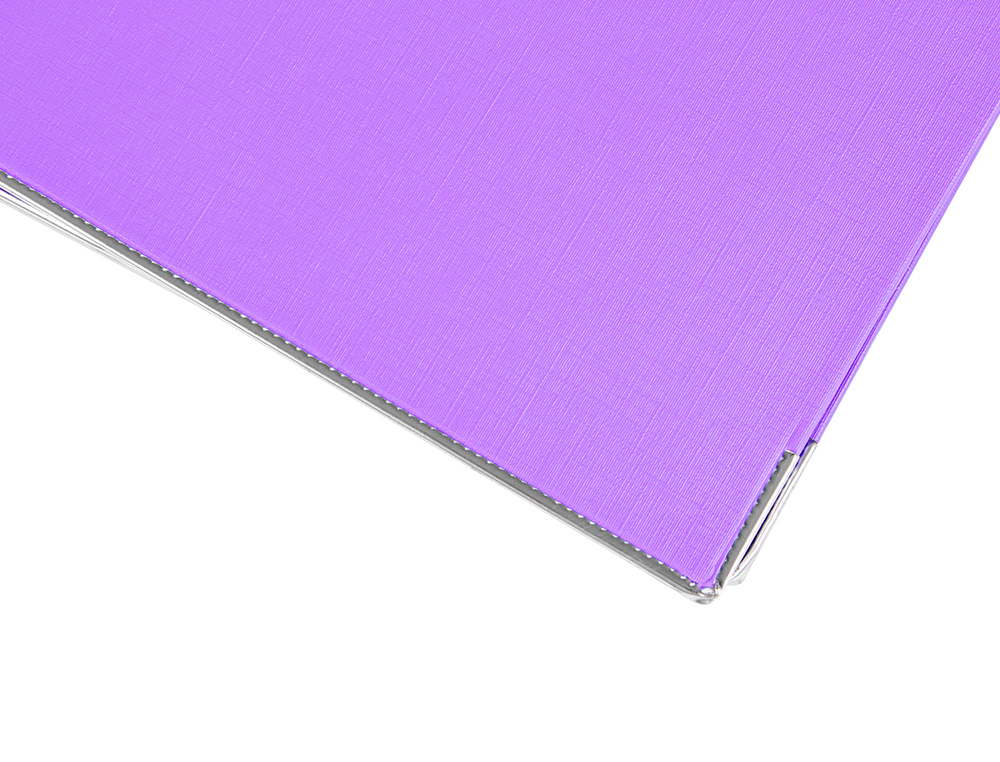 CLASSEUR LEVIER LIDERPAPEL A4 DOCUMENTA CARTON REMBORDÉ 1,9MM DOS 52MM RADO MÉTALLIQUE COLORIS LILAS