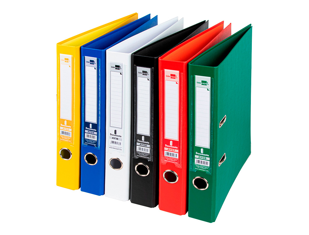 CLASSEUR LEVIER LIDERPAPEL A4 DOCUMENTA CARTON REMBORD 1,9MM DOS 52MM RADO MTALLIQUE COLORIS ASSORTIS CLASSIQUES